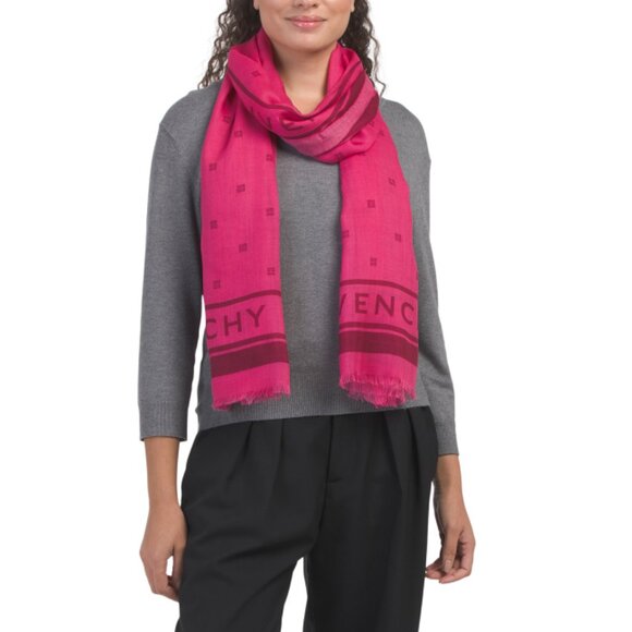 GIVENCHY Pink Made In Italy Cashmere Blend Scarf